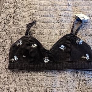 Top shop denim bra top